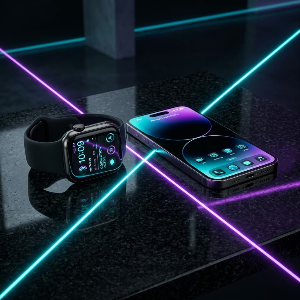 Smartwatch e smartphone conectados