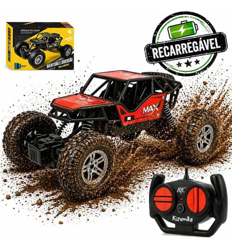 Carrinho de Controle Remoto Rally Jipe Max 4x4 Off-Road