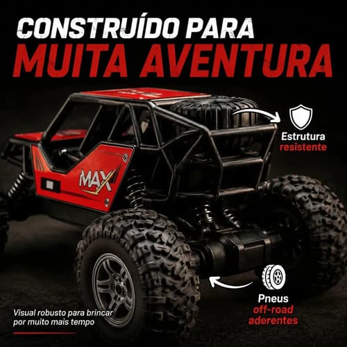 Jipe Max 4x4 Off-Road com Controle Remoto e Bateria Recarregavel