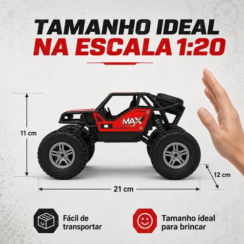 Dimensões do Veículo Rally Jipe Max 21cm