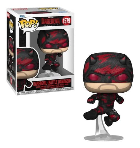 Funko Pop Demolidor Renascido 1579 com caixa e figura em salto