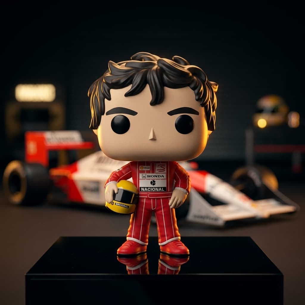 Funko Pop Ayrton Senna 11 com McLaren MP4/4 Colecionador Studio