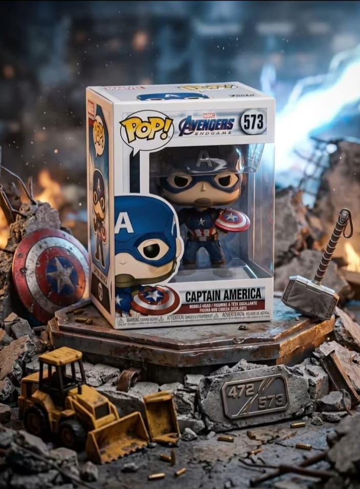 Showcase Diorama Oficial Funko Pop Capitão América Batalha Final Ultimato Innoveda