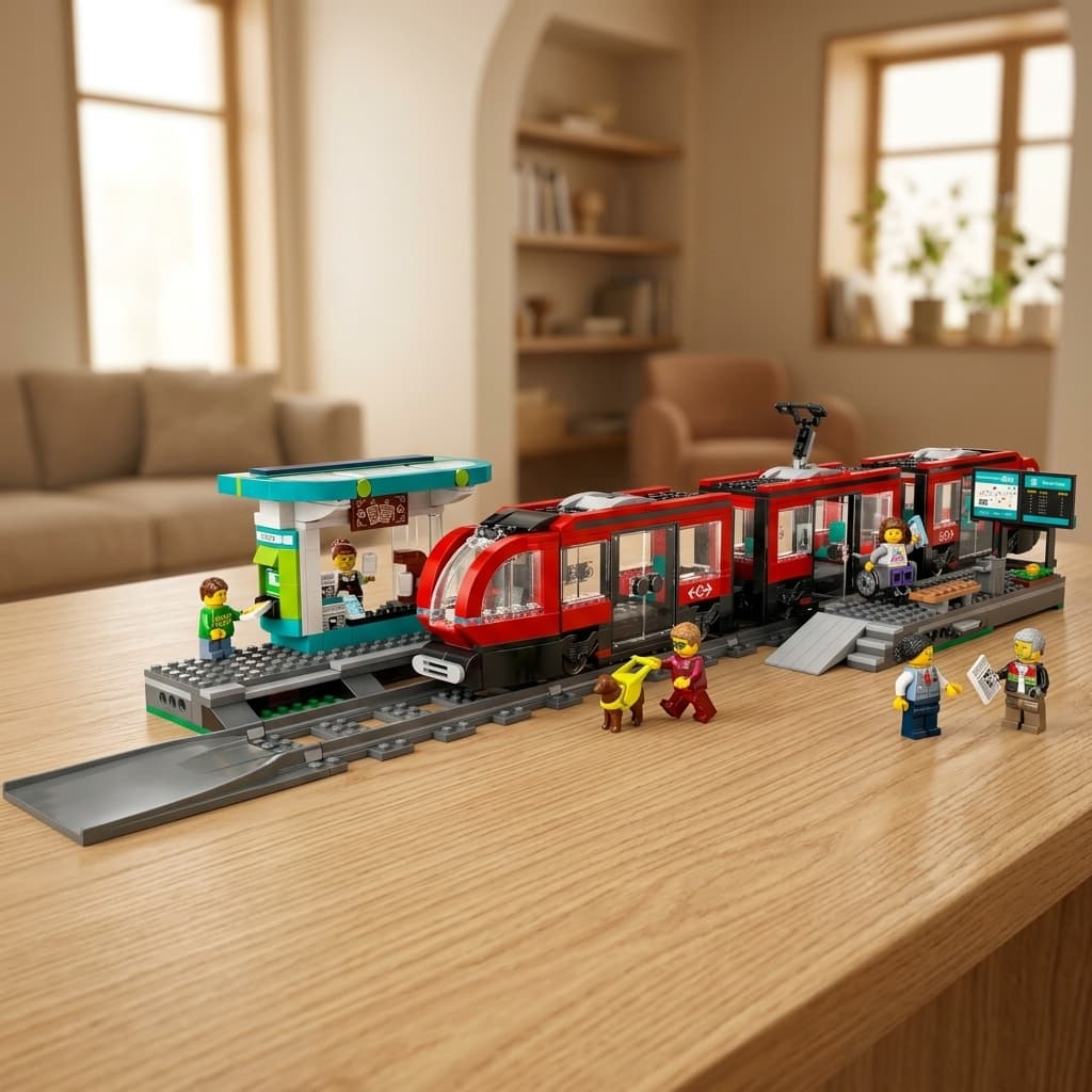 LEGO City Trains Bonde e Estação do Centro da Cidade 60423 (811 Peças)