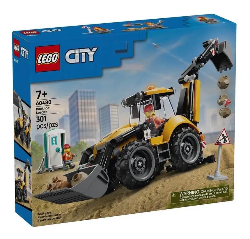 Caixa Original LEGO City Backhoe Loader 60480 Retroescavadeira de Brinquedo