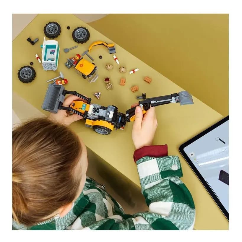 Processo de Construção LEGO City com Instruções no Tablet
