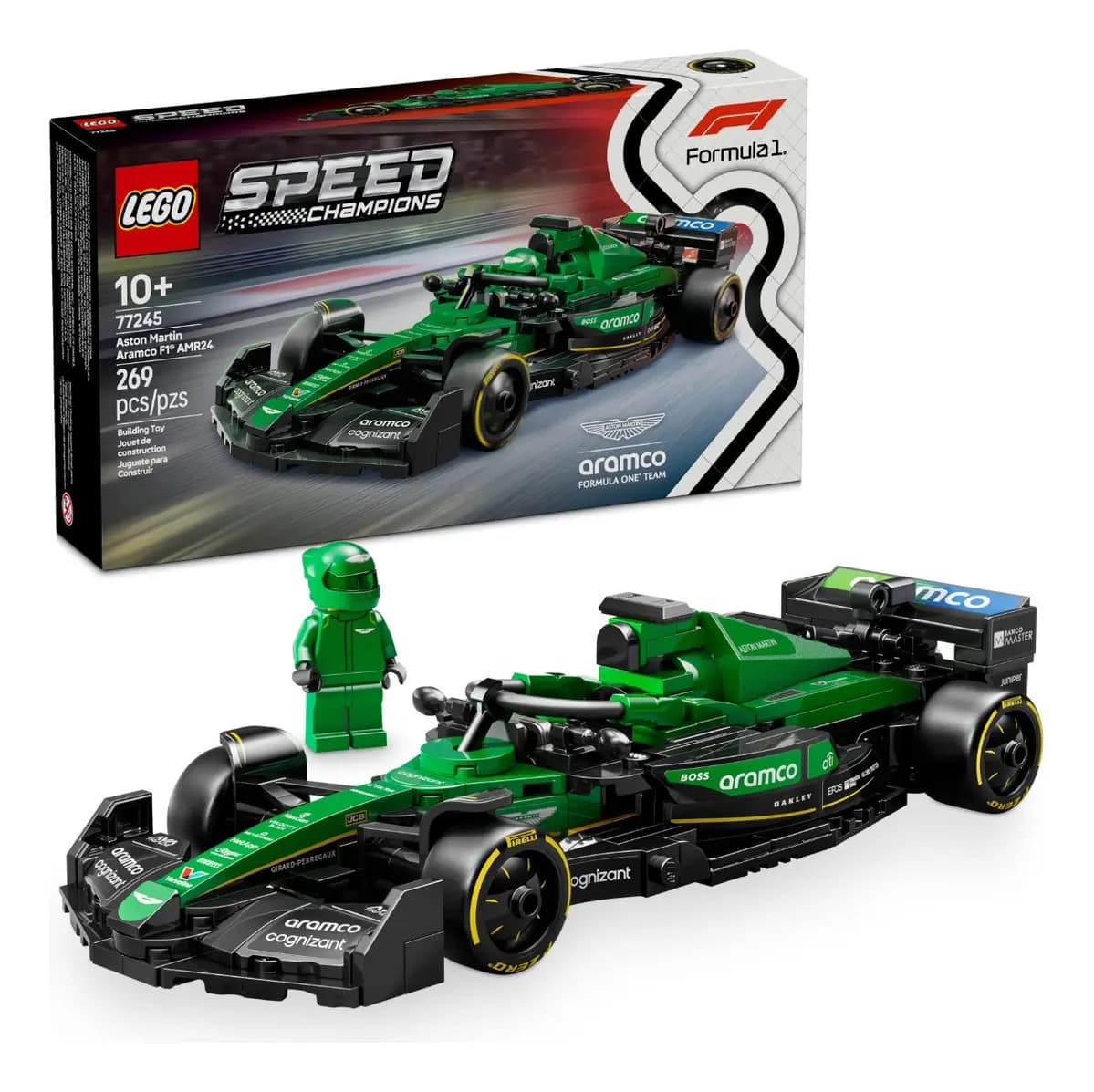 LEGO Speed Champions Carro de Corrida Aston Martin Aramco F1 AMR24 (77245) — 269 Peças