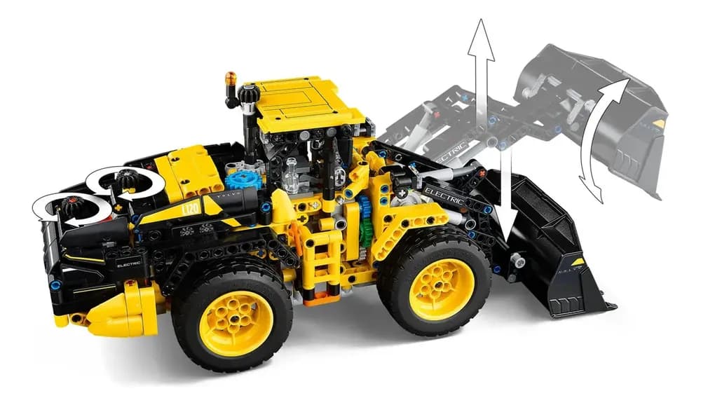 Diagrama de Engrenagens Mecânicas e Atuadores da Caçamba LEGO Technic