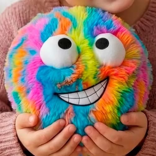 Bola de Pelúcia Inflável Monstrinhos Coloridos + Bomba de Ar