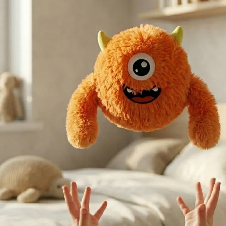 Bola de Pelúcia Inflável Monstrinhos Coloridos + Bomba de Ar