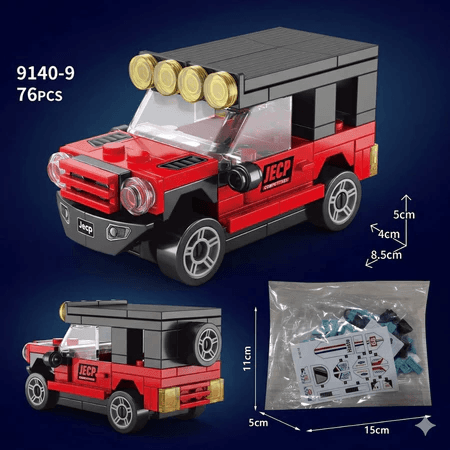 Dimensões do Carrinho Montado e Kit com Adesivos