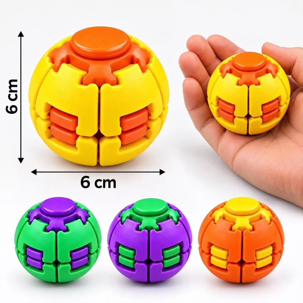 Spinner Ball Dimensões 6cm x 6cm na Palma da Mão e Cores