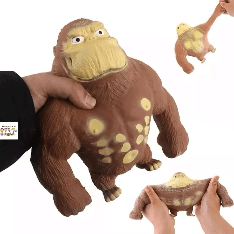 Boneco Gorila Kong Esticando o Braço e Cabeça Flexível