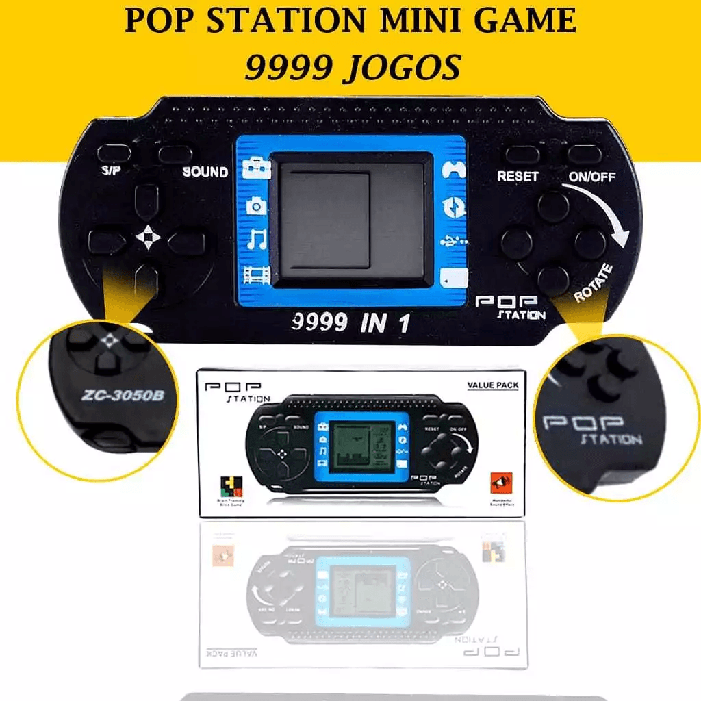Pop Station Mini Game 9999 Jogos com Embalagem Original ZC-3050B