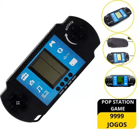 Pop Station Game 9999 Jogos Ângulos Traseiro e Lateral