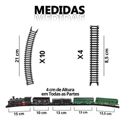 Brinquedo Trem Ferrorama Grande 270cm Trilho Movido À Pilhas - Imagem 4