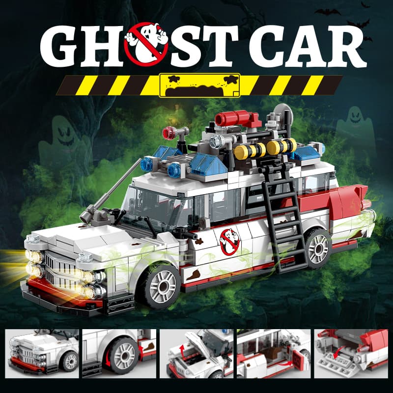 Blocos de Montar Carro Caça-Fantasmas Ecto-1 562pcs MOC Retrô - Imagem 7