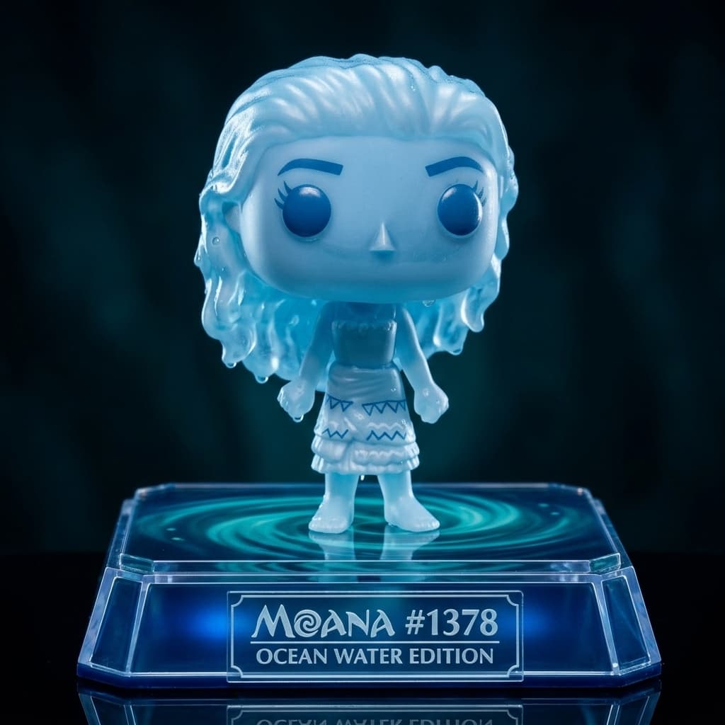 Boneco Moana 1378 Edição Especial Oceano Azul em base de cristal