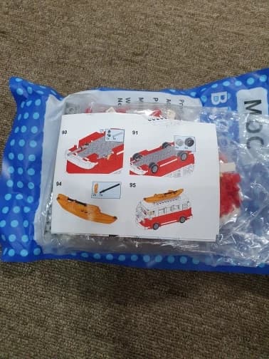 Blocos de Montar Kombi Clássica T1 Camper Van MOC Retrô - Imagem 2