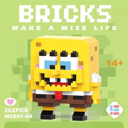 Mini Blocos de Montar Bob Esponja e Patrick Estrela — Micro Bricks Colecionáveis