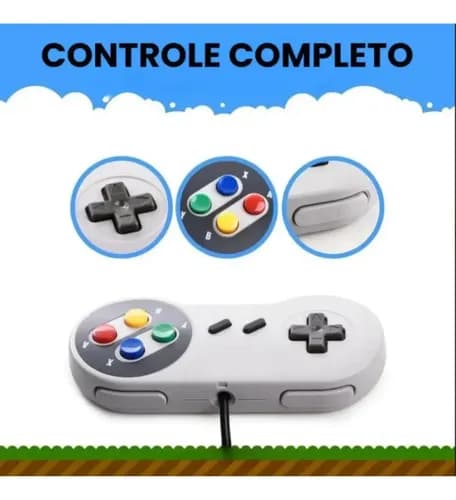 Controle Ergonômico Clássico Estilo Super Nintendo