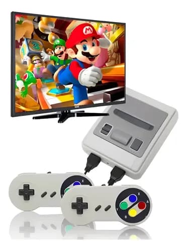 Vídeo Game Classic Super Nintendo Mini SNES com 2 Controles (620 Jogos 8-Bits)