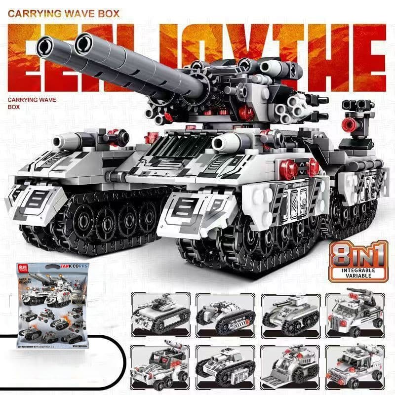 Blocos de Montar Conjunto SWAT 8 em 1 Policial 585pcs com Caminhão e Helicóptero - Foto 7