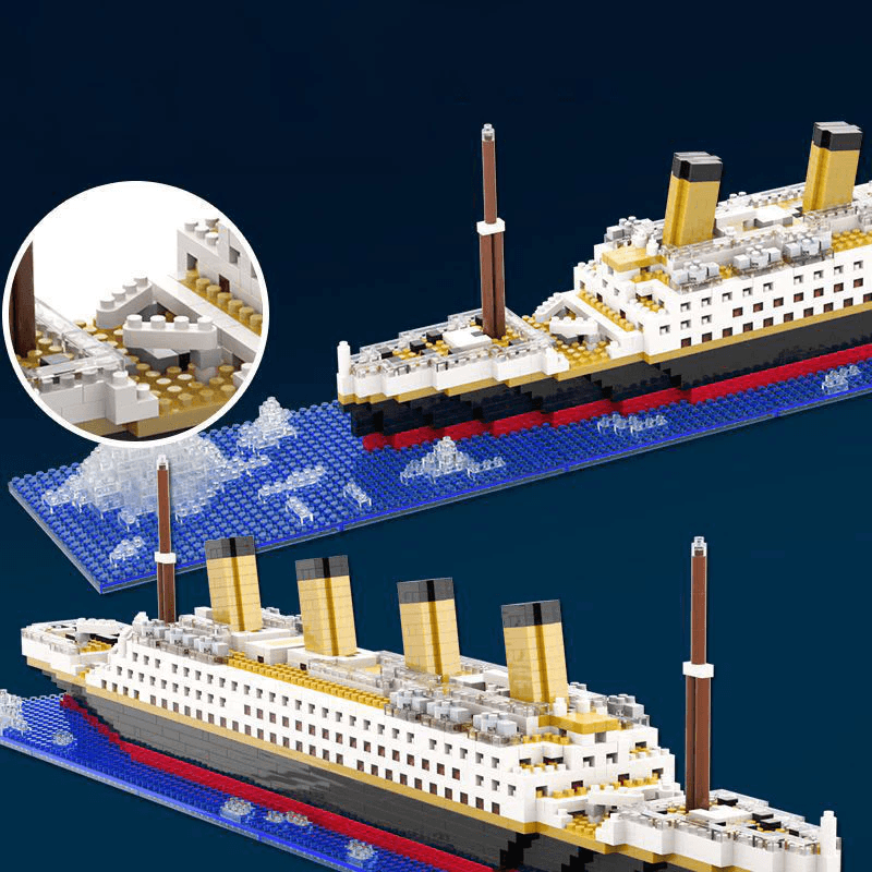 Navio Titanic 1855 Peças - Visão Lateral e Conveses Detalhados