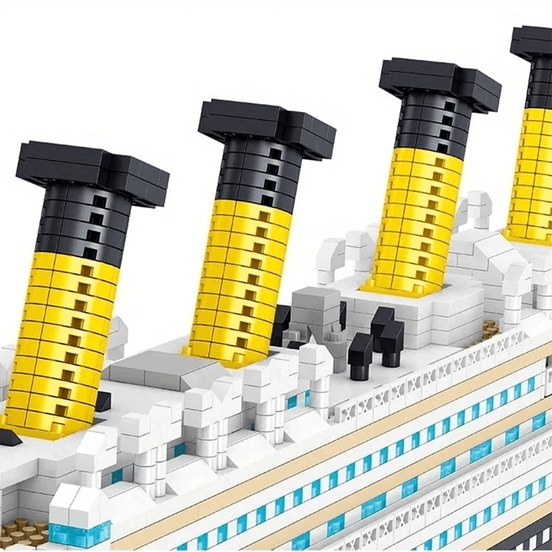Navio Titanic 1855 Peças - Detalhes das 4 Chaminés