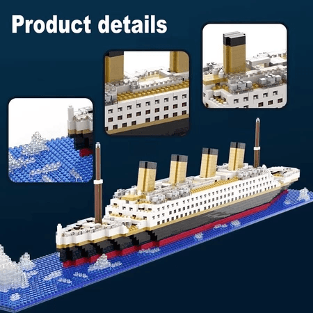 Navio Titanic 1855 Peças - Detalhes e Acabamento de Alta Precisão